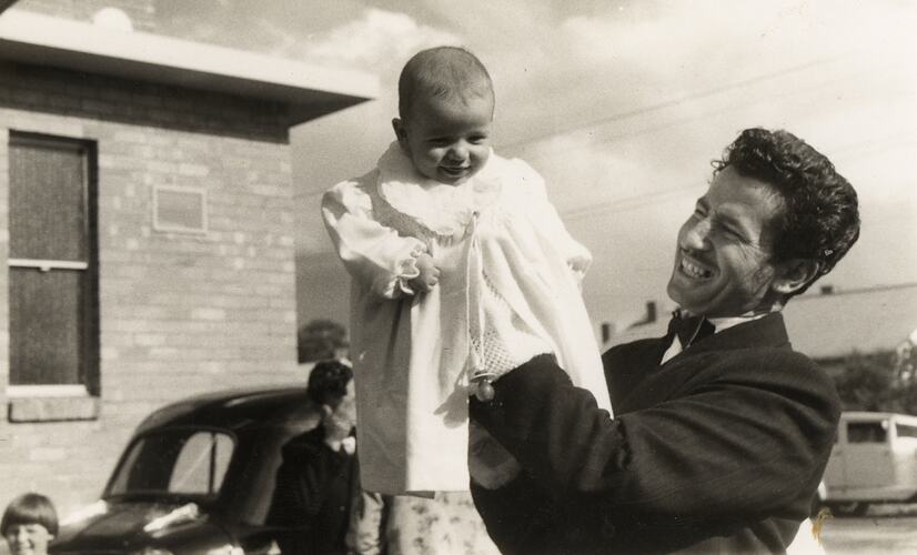 Giovanni D'Aprano & His Baby Son Cosmo, Pascoe Vale South, 1950