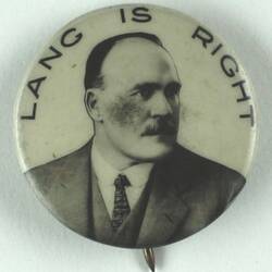 Badge - Lang is Right, Australia, 1925-1932