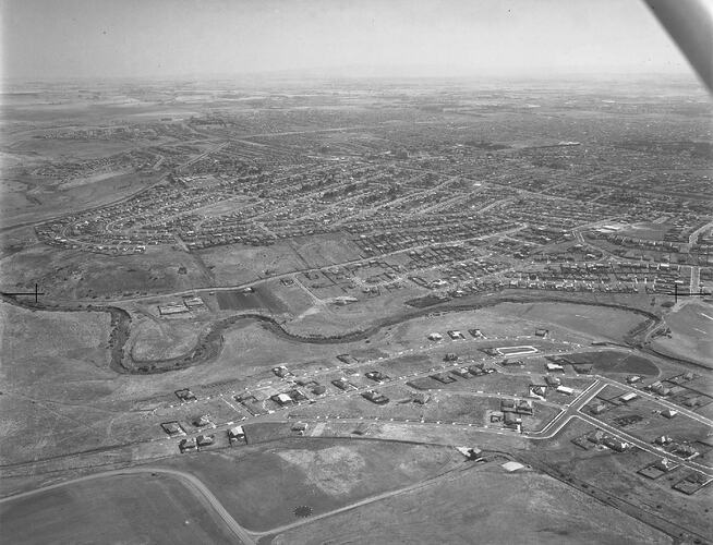 Negative - Aerial View of Essendon, Victoria, 31 Dec 1964