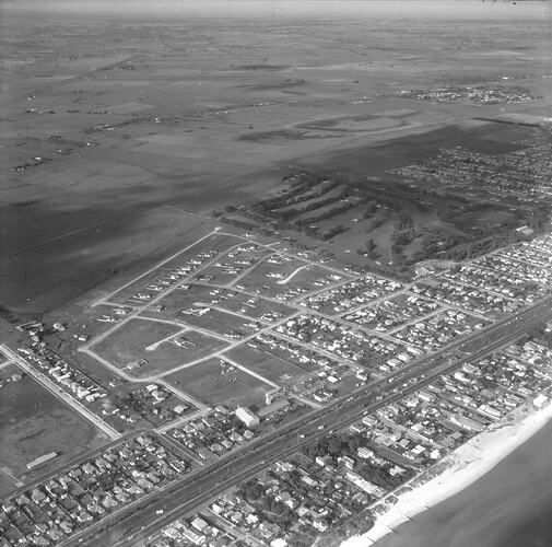 Negative - Aerial View of Aspendale & Edithvale, Victoria, 1964