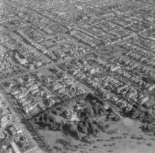 Negative - Aerial View of Como House & Garden, South Yarra, Victoria, 02 Jun 1958