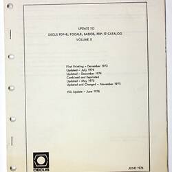 Program Library - DEC, PDP-8 & -12, Program Updates, 1976