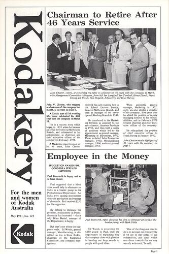 Newsletter - 'Australian Kodakery', No 125, May 1981