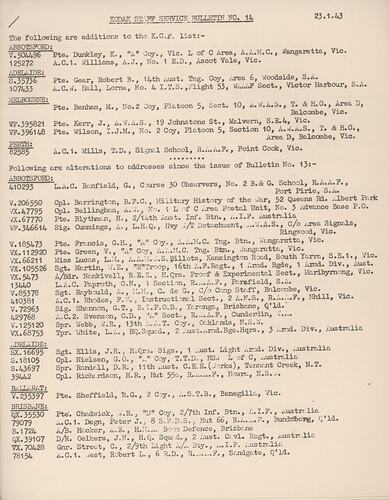 Bulletin - 'Kodak Staff Service Bulletin', No 14, 23 Jan 1943
