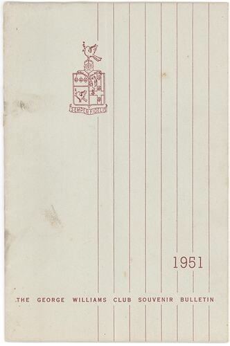 Booklet - George Williams Club Souvenir Bulletin, 1951