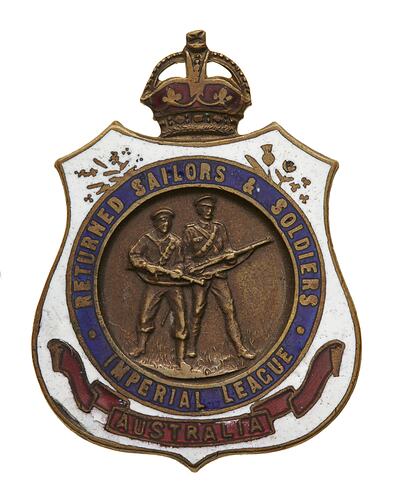 Badge - Membership, Returned Sailors & Soldiers Imperial League, Australia, circa 1920