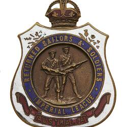 Badge - Membership, Returned Sailors & Soldiers Imperial League, Australia, circa 1920