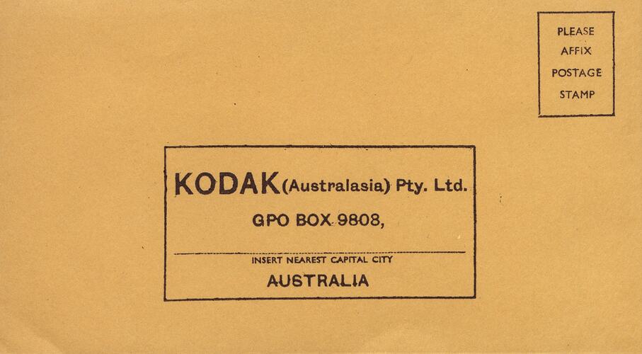 Yellow envelope with printed black text.