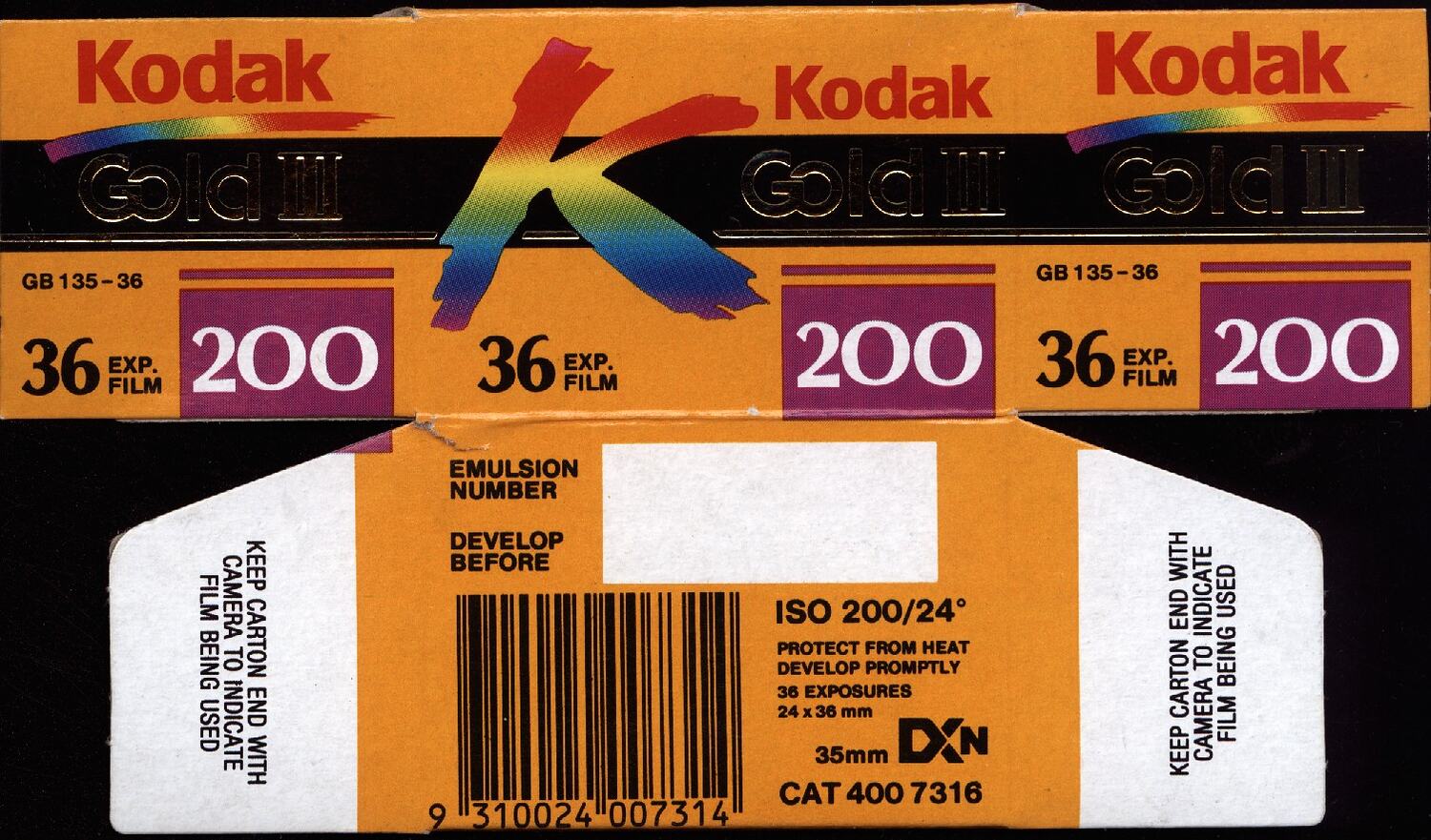 Box Kodak Australasia Pty Ltd Kodak Gold Iii 135 Film Cartridge 36