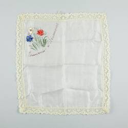 Handkerchief - 'Souvenir de Henencourt', World War I, circa 1916-1918