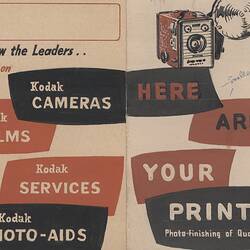Design Layout - Film Wallet, Kodak Australasia Pty Ltd, 'Here Are Your Prints', circa 1960s