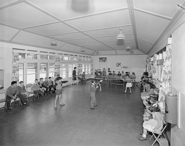 Melbourne City Council, Children Playing Badminton, Victoria, 09 Nov 1959