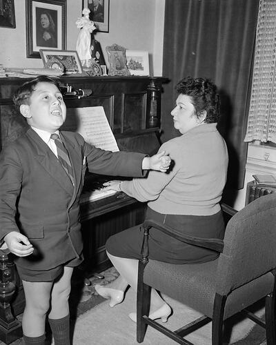 Boy Having Singing Lessons, Richmond, Victoria, 12 Nov 1959