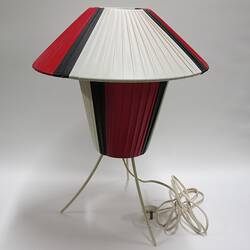 Lamp - Red, White & Black Pleated Shade