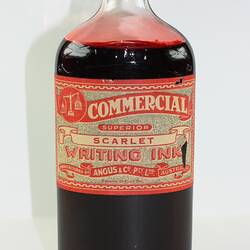 Ink Bottle - Angus & Co, Red Ink, Glass, Corked, circa 1900