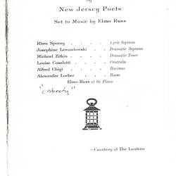 Creative Writing - Dorothy Mills, 'Entreaty', in 'Lyrics by New Jersey Poets', The Lantern, Mar-Apr 1936
