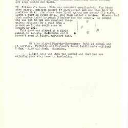 Second page of a typed letter in black ink on paper