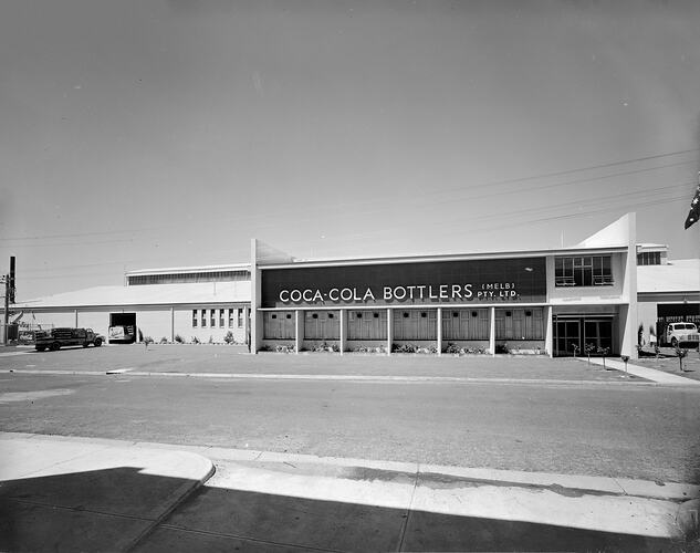 Coca Cola, Bottling Factory Exterior, Moorabbin, Victoria, 16 Jan 1960