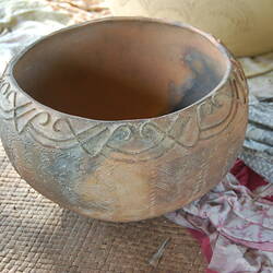 Decorative ceramic pot.