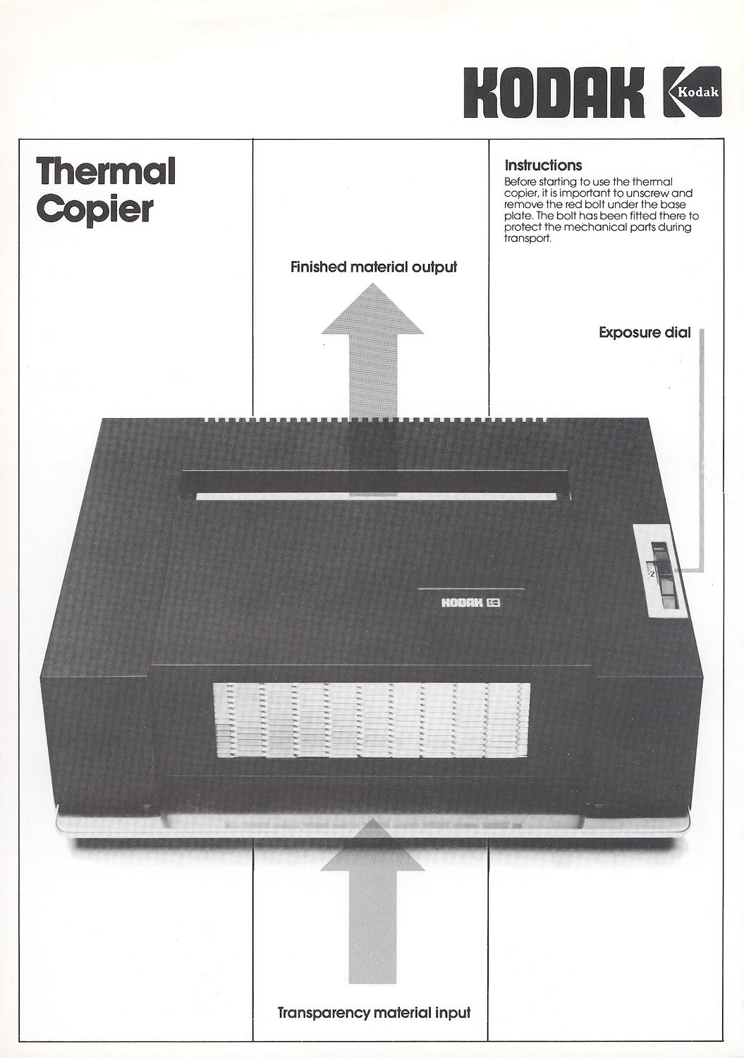 User Guide Kodak Australasia Pty Ltd, Thermal Copier, circa 1980s