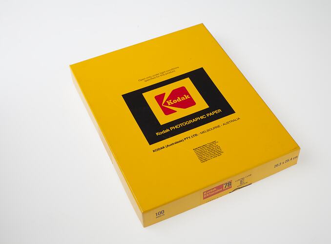 Front of box of Kodak photographic paper.