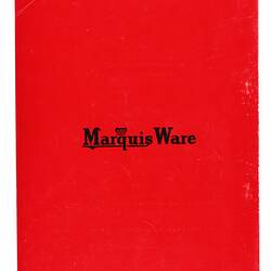 Back cover with company logo for Marquis Ware.
