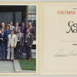 Folder - Eastman Kodak, Group Portrait & Certificate of Achievement, Film Production Workshop, 1979