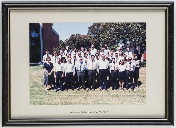 Framed Photograph - Kodak Australasia Pty Ltd, Kodak Research Laboratory Staff, Coburg, 1994