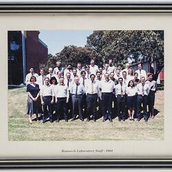 Framed Photograph - Kodak Australasia Pty Ltd, Kodak Research Laboratory Staff, Coburg, 1994