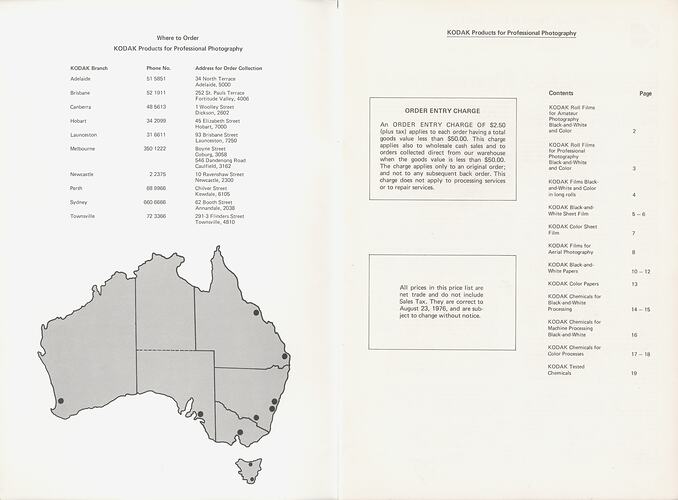 Open booklet with printed text and map.