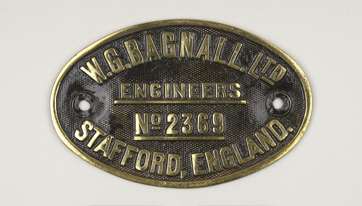 Builders Plate W & G Bagnall Ltd, Stafford, England