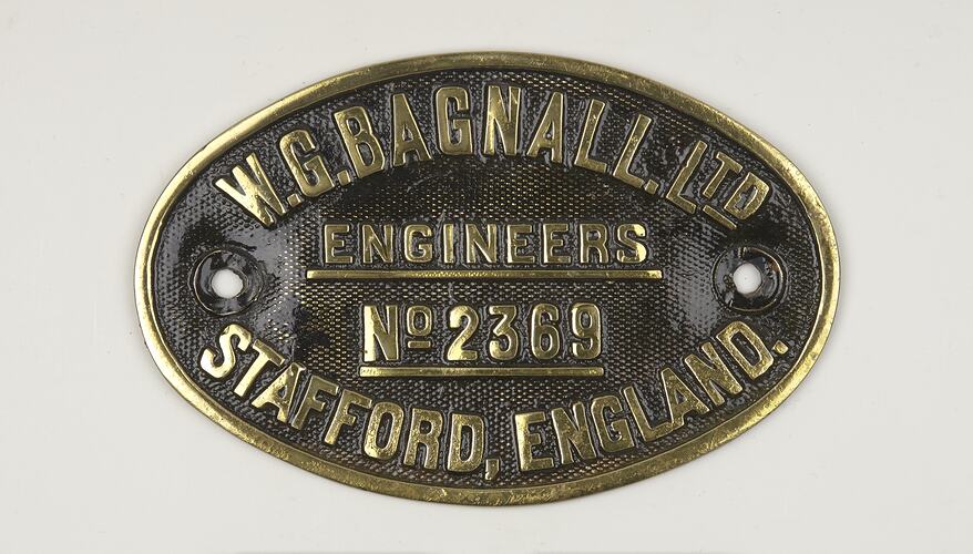 Locomotive Builders Plate - W & G Bagnall Ltd