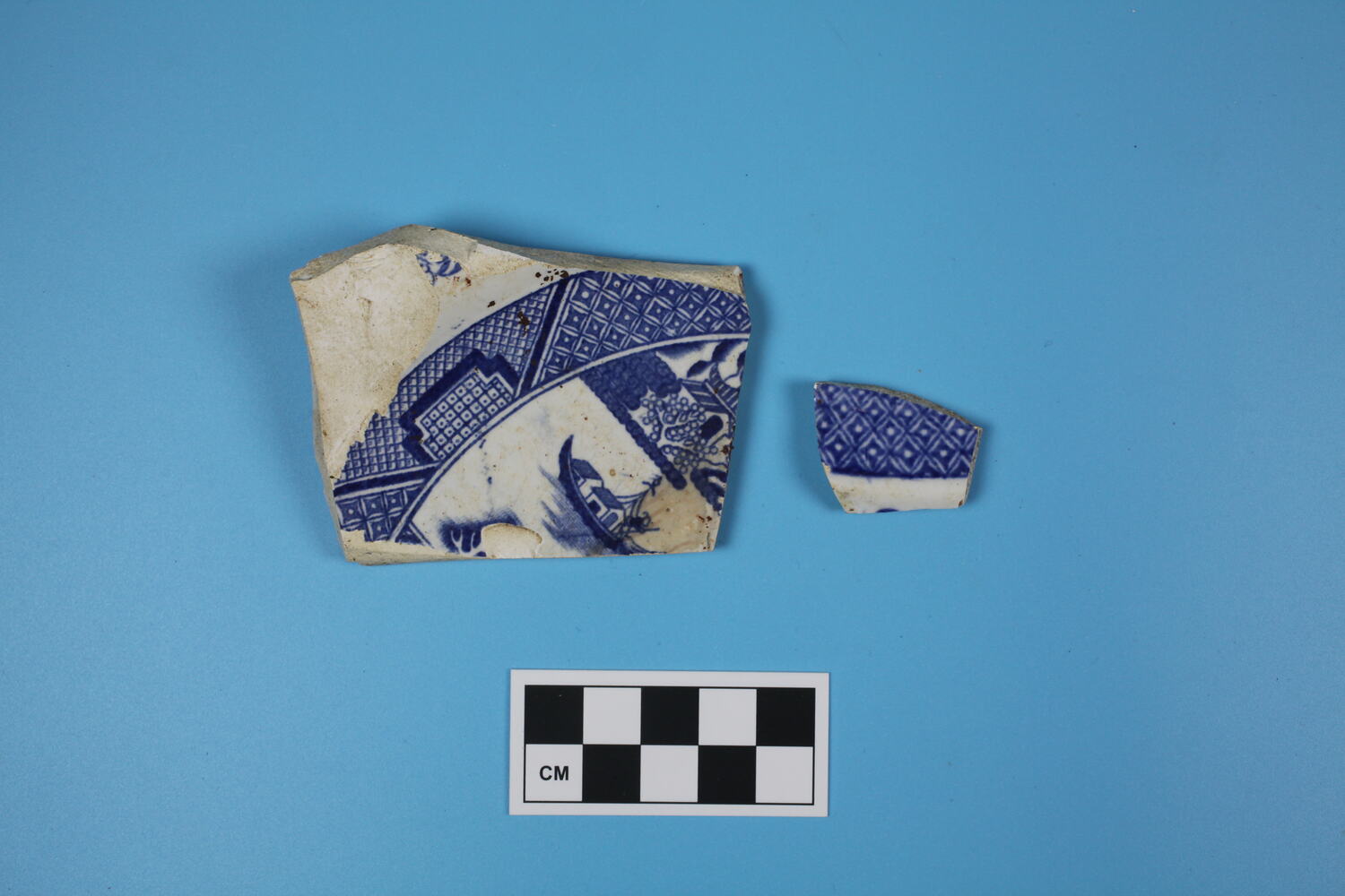 Plate Ceramic, Whiteware, Transfer Print, Blue, Willow Pattern, post