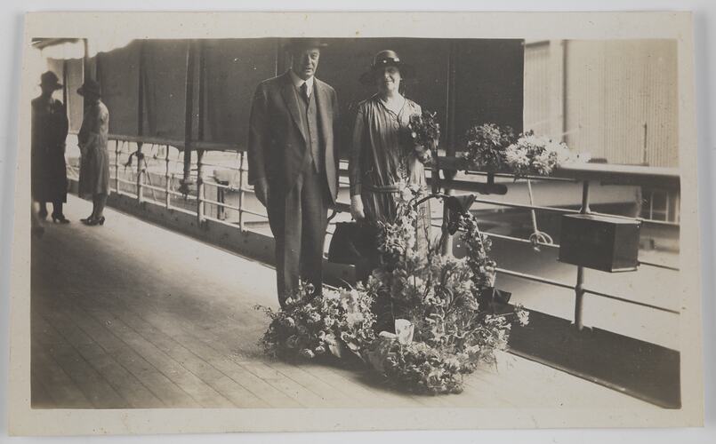 John Joseph (JJ) & Anna Rouse Onboard the Mooltan, On Departure to London, 14 January 1926