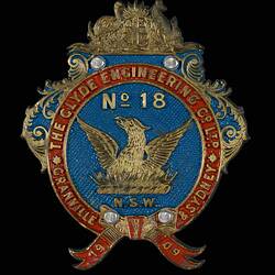 Locomotive Builders Plate - Clyde Engineering Co. Ltd., Granville Works, New South Wales, 1909