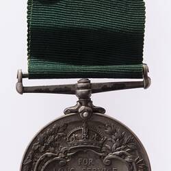 Medal - Colonial Auxiliary Forces Long Service Medal, Queen Victoria, Australia, 1899-1901 - Reverse