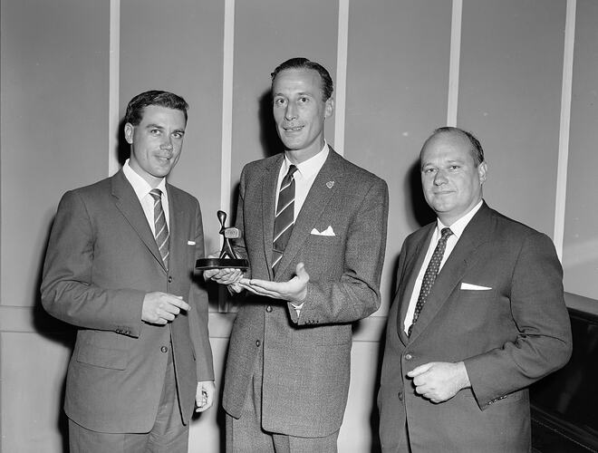 Three Men with TV Week Award, Melbourne, Victoria, Jan 1959