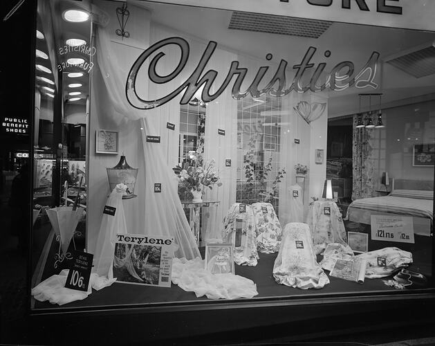 Imperial Chemical Industries, Christies Window Display, Melbourne, Victoria, Sep 1958