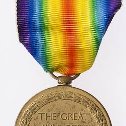 Medal - Victory Medal 1914-1919, Great Britain, Private Thomas Joseph Hewitt, 1919 - Reverse