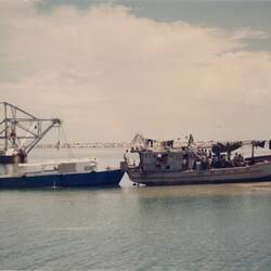 Photograph - Refugee Boat Anchored In Harbour, Kuantan, Malaysia, Dec 1978