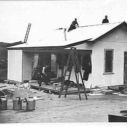 Photograph - H.V. McKay Massey Harris, Staff Rebuilding House, Warrandyte, Victoria, May 1939