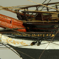 Detail of front bow, side view.
