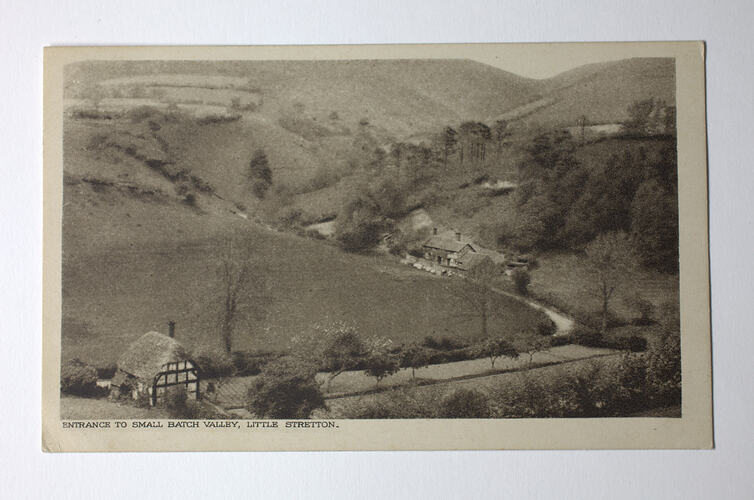 View across valley to village.
