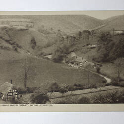 View across valley to village.