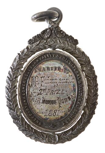 Medal - Shepparton & Lower Goulburn Valley Agricultural and Pastoral Society Silver Prize, 1881 AD