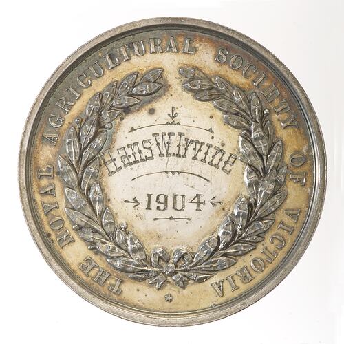 Medal - Royal Agricultural Society of Victoria Silver Prize, 1904 AD