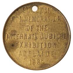 Medal - Adelaide Jubilee International Exhibition, Commemorative, 1887 AD