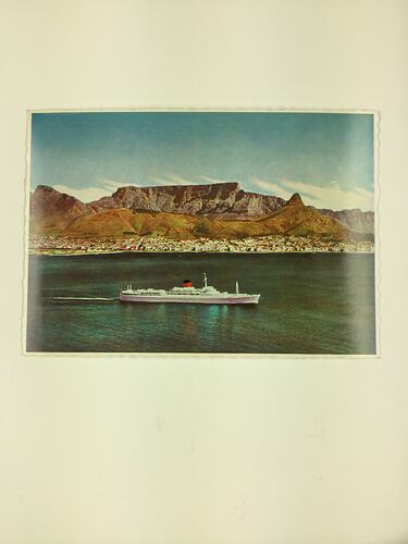 HT 54688, Postcard - Outward Bound Mail Ship Leaving Cape Town, South Africa, 1959 (MIGRATION), Document, Registered