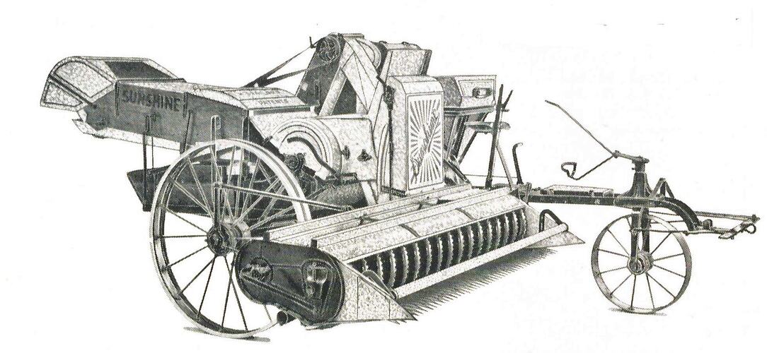 Sunshine HST Ground Drive Header Harvester, 1947