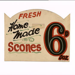 Retail Sign - Fresh Homemade Scones, Old Lolly Shop, Carlton North, circa 1955-1966